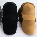 Classical Trucker Hat Suede Fabric 5 Panel Brown Trucker Cap Black Mesh Hat With Custom Embroidery Logo