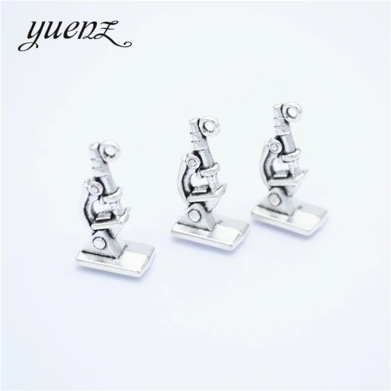 YuenZ Antique Silver Color Microscope Charms Metal Pendants Jewelry Making Accessories 21*11*8mm J420
