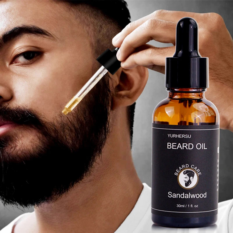 YURHERSU Selling Men Care Beard Product Private Label Beard Oil Reduces Dryness Roughness Men Custom Beard Oil Sandalwood