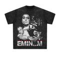 Wholesale Men Acid Wash Knitted T-Shirt Streetwear Stone 100% Cotton Breathable with Logo Customize Oversized Vintage T-shirts