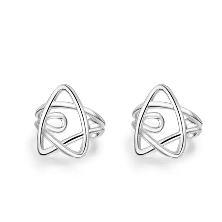 Factory Wholesale Silver  Star Ear Clip  Dangle Earrings for Women Luxury Lady Party Fashion Jewelry