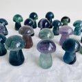 Wholesale Natural Crystal Stone Rainbow Fluorite Crystal Mushroom Carving for Healing Decoration