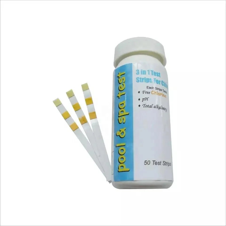 3 Way Test Strips for Testing Chemicals Content in Pool and Spa Swimming Water Test Kits