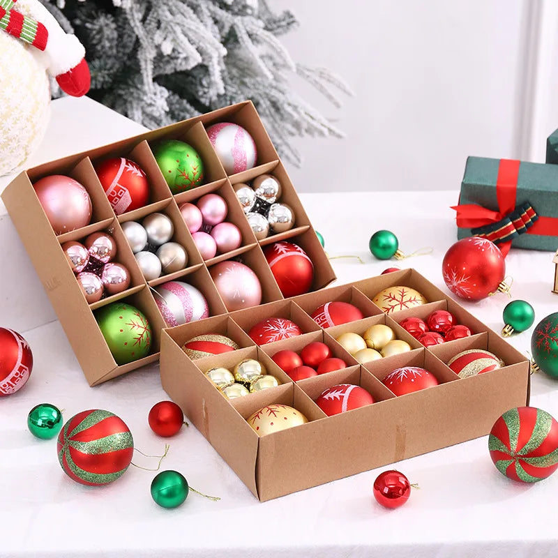 40pcs Christmas Balls Ornaments Christmas Tree Hanging Pendants Bauble Decorations for New Year Gift Ball Ornaments