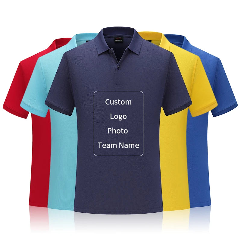 Classic Pure Cotton Pique Fabric Men's Polo t Shirts Sport Casual Golf t Shirts Men's Polo Shirts
