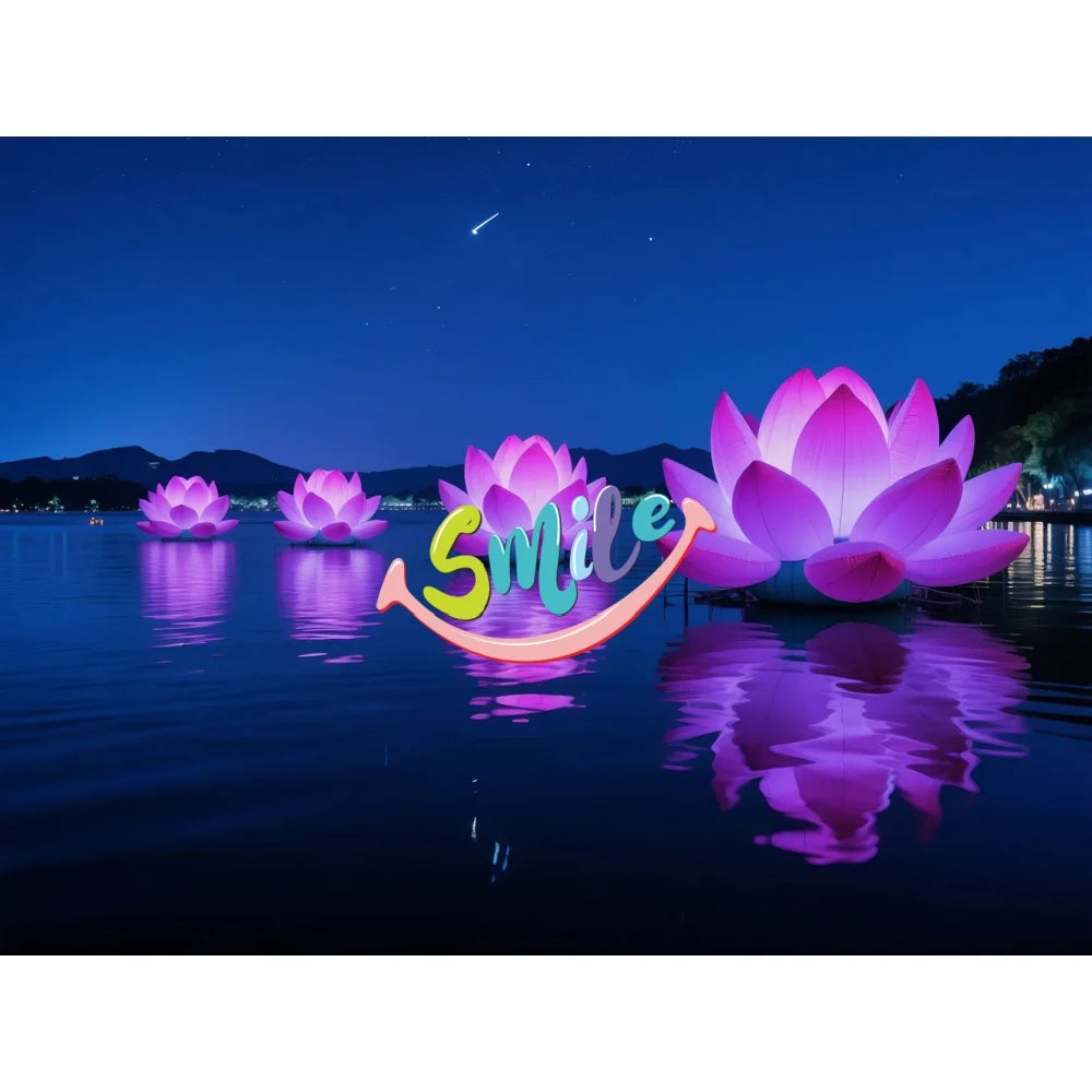 Beautiful Large Pink Inflatable Lotus Flower for Outdoor Advertising for Decorative Purposes
