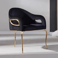 Modern Simple Luxury Art Dining Chair Single-Back Eagle Eye Stainless Steel for Villa High-End Dressing Living Room Leisure