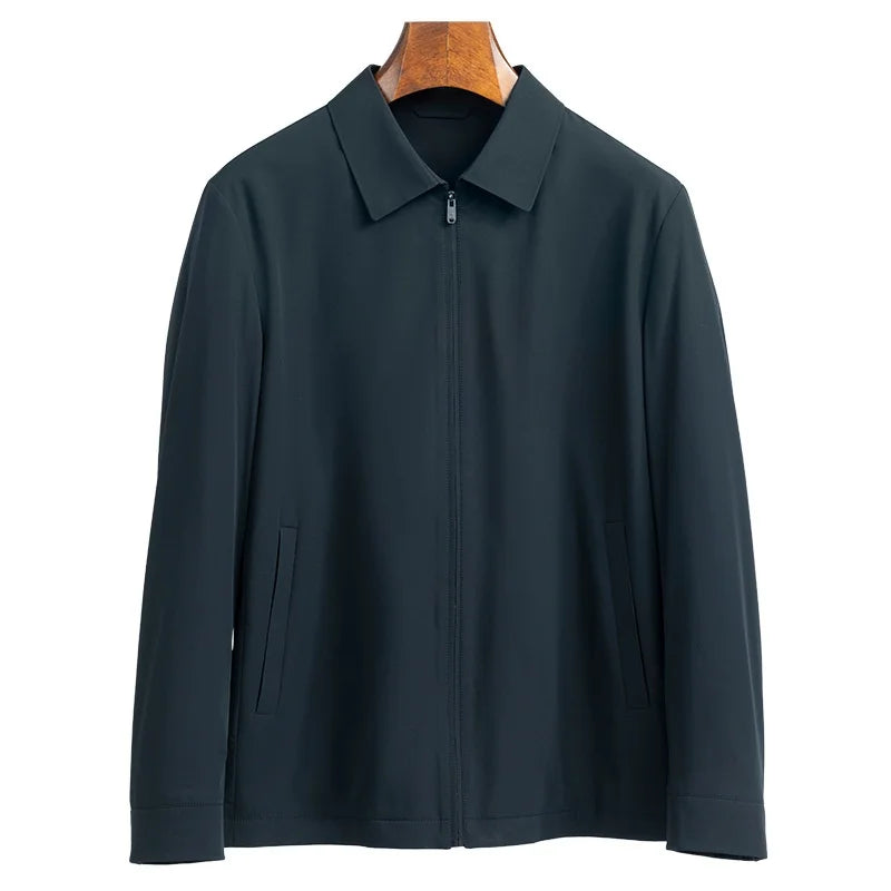 Men's Polyester Administrative Jacket Silk Series Youth Lapel Business Attire Civil Servant Leader Work Jacket