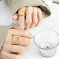 Customized European and American Thread Geometric Irregular Shape Opening Adjustable Little Finger Ring for Girlfriends Popular