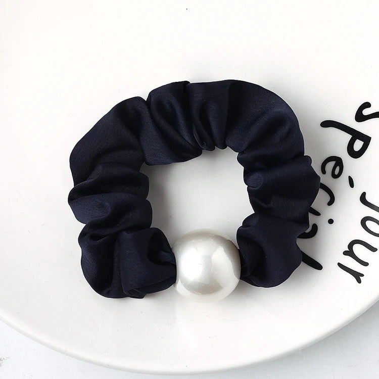 MIO Custom Elastic Rope Ponytail Holders With Plastic Pearl Bead Scrunchies Accessories Printing Pearl Headband