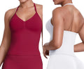 DF Clothes 007 Hot Sell Sexy Fitness Breathable Quick Dry Spandex/Nylon Color Blocking Seamless Halter Tank Tops Vest