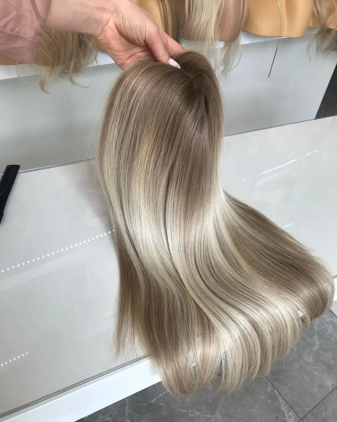 Stock Blonde Highlight Women Mono Topper Russian European Hair Wholesale Price Free Sample 8-22 Inch New Style