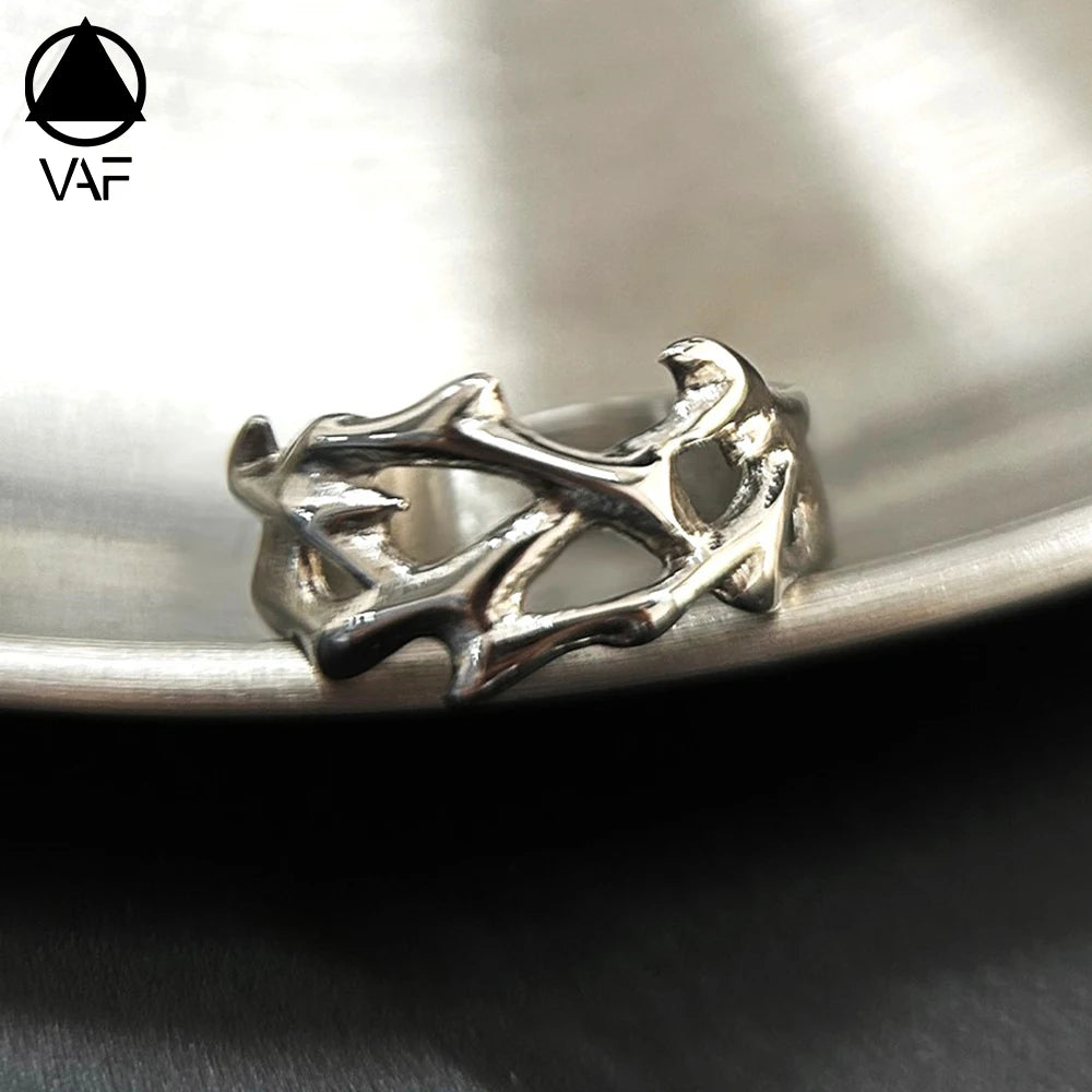 VAF Hollow Thorn Ring Stainless Steel Dragon Teeth Anillo De Espinas Huecas Hohler Dornenring Bague Epines Creuses