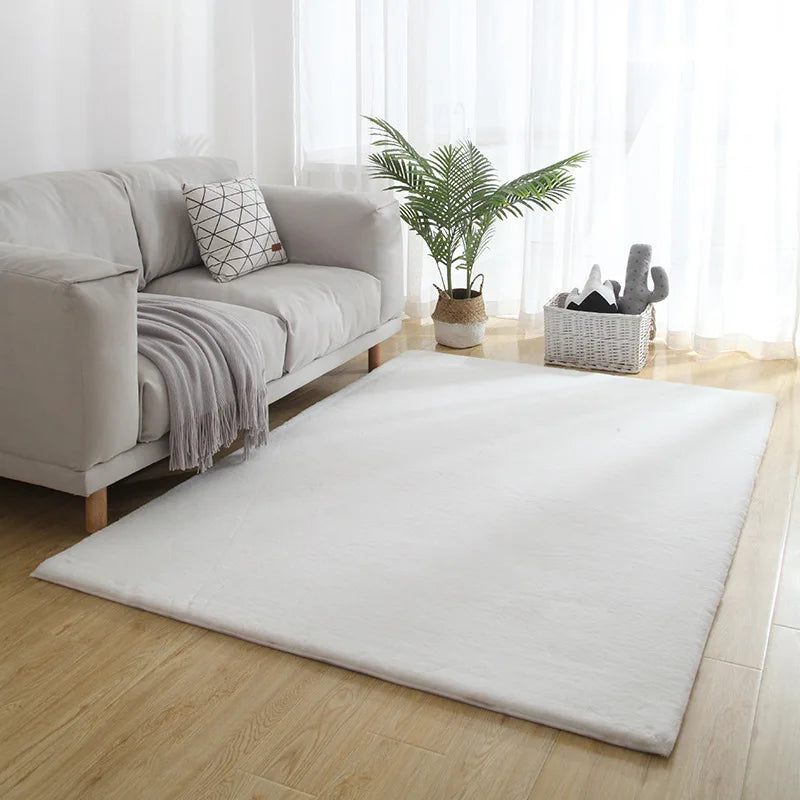 Fluffy Rabbit Fur Carpet High Pile Faux Area Rugs for Home Decor Bedroom