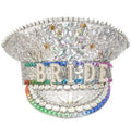 Women's Rhinestone Deluxe Rivet Gold Hat Handmade Deluxe Captain Sergeant Hat Rhinestone Bridal Wedding Hat gorras para
