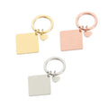 Stainless Steel 18K Gold Plated Personalized DIY High Polished Stainless Steel Keychain Engraved Logo Heart Square Tag Key Chain
