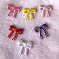 Stock Mini 1.5cm Iron on /self Sticker Cute Embroidery Bow Patch for Luggage Tag Bag Decoration