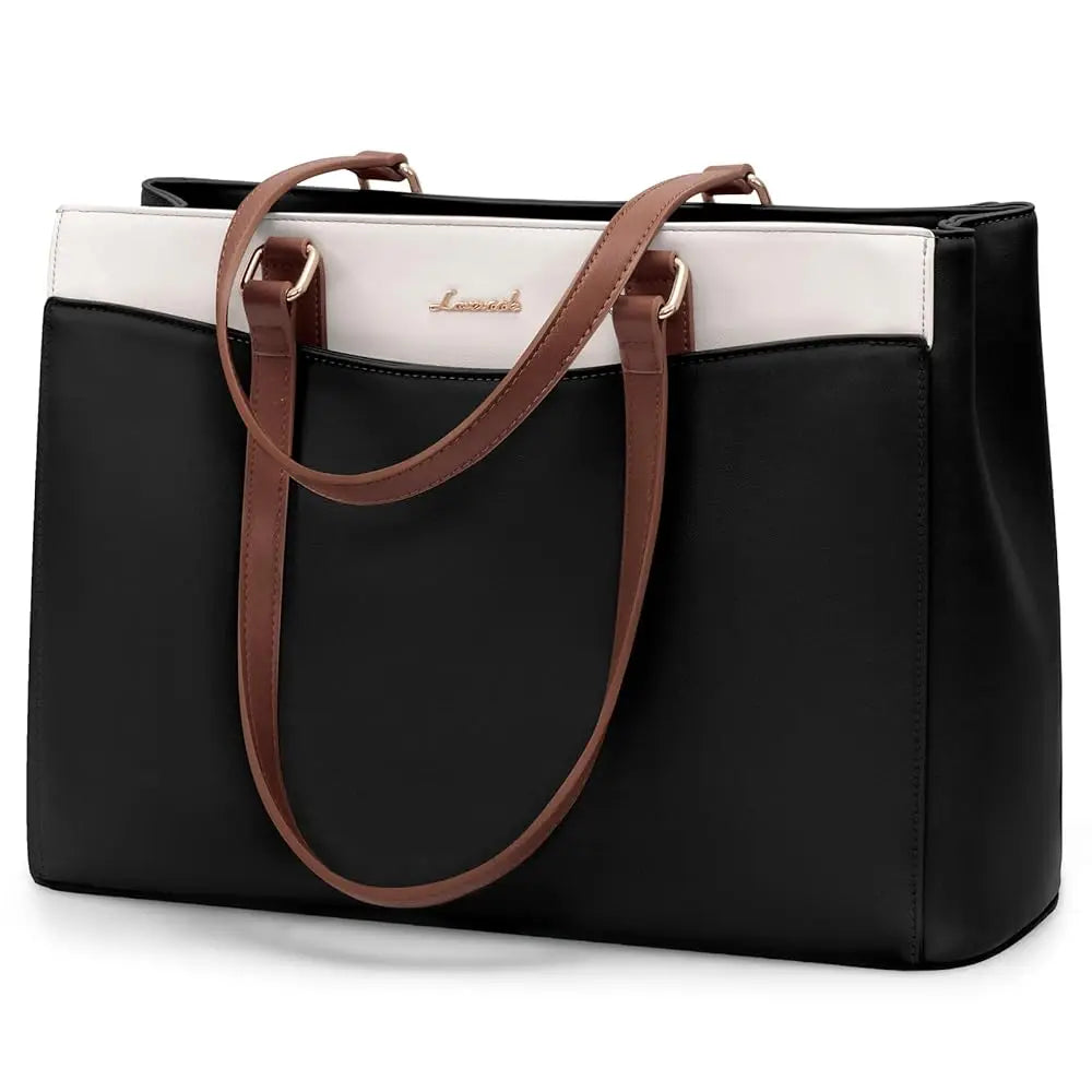 LOVEVOOK New 15.6inch Large Laptop Handbags Waterproof PU Leather Tote Bag for Women Teacher Nurse Computer Office Briefcase