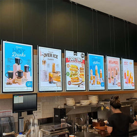 Advertising Indoor Menu Display Acrylic Crystal Light Box Ultra Thin Led Display Restaurant Menu Wall Mounted Board
