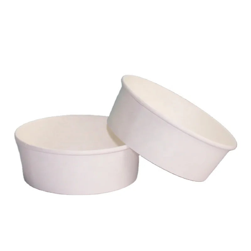 White Soup Rice Pack Paper Bowl with Lid Take Out for Chinese Food Restaurant