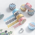 Fresh Checkerboard Pattern and Paper Tape Creative Hand Account Material DIY Stickers 6 Styles