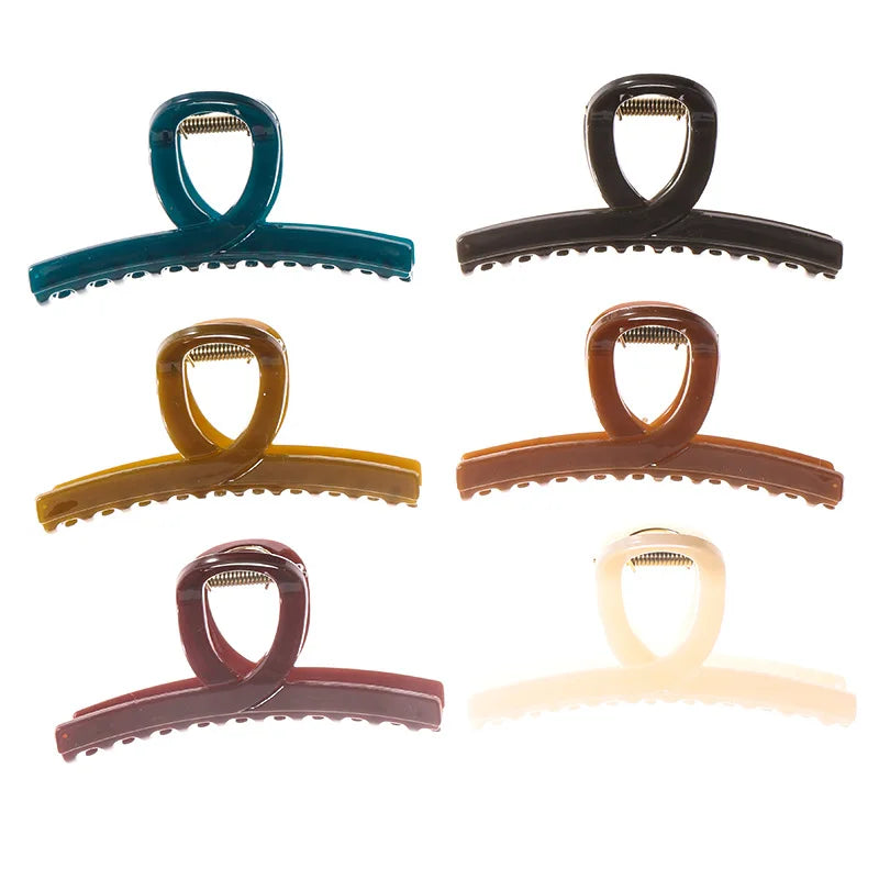 MIO 11cm  Japan and Korean Design Fashionable Claw Clip Hair Jewelry Candy Color Cross Ponytail Acrylic Jumbo Hair Clip