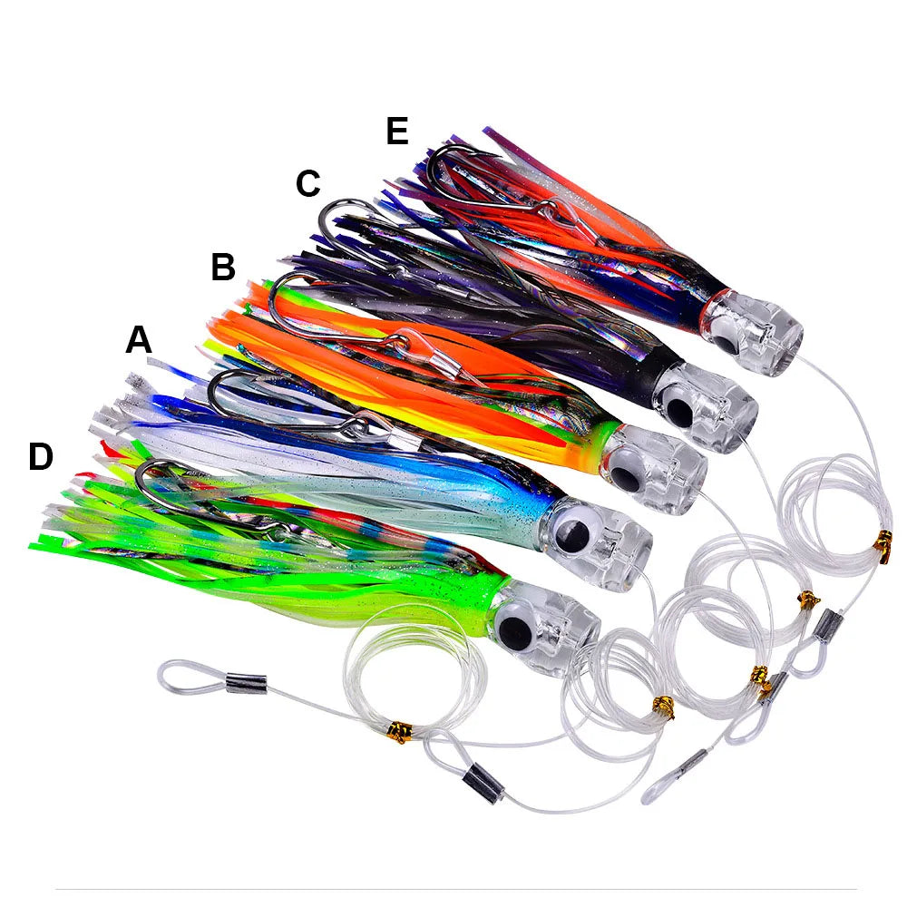 Big Game Squid Skirt Octopus Fishing Soft Trolling Lure Artificial Baits for Tuna Marlin Mahi Wahoo Fishing Lure