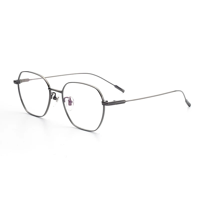 Japan Fashion Classic Blue Light Blocking Titanium Wire Glasses Diamond Face Shape Match