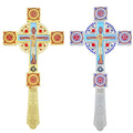 HT 2026 New Alloy Carved Hand Holding Cross Religious Church Prayer Decor Crafts Crosses Big Papal Cross