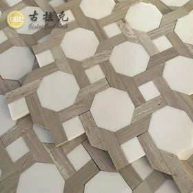 Thassos White Marble Octagon Shape Polished Floor Tile 10mm Thick Kitchen Bathroom Living Room Indoor Walls Chinese Outdoor Use