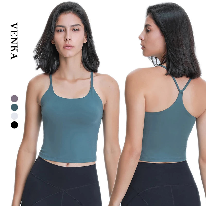 2023 Spring New Sports Tank Top with Exchangeable Chest Pad Sling Custom Logo Fitness Top Lightweight and Breathable Yoga Vest
