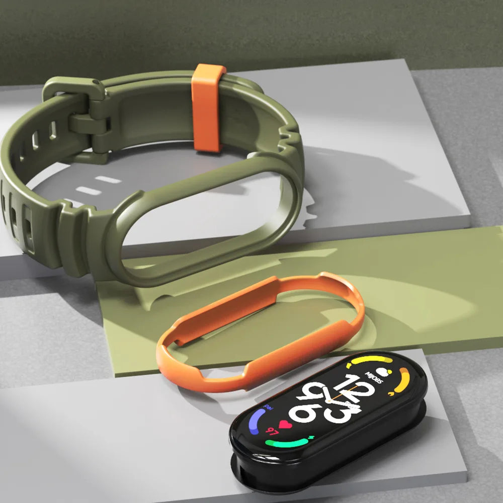 Factory Wholesale Silicone TPU PC Band for Mi Band 7 Watch Bracelet Strap Correa Pulsera for Xiaomi