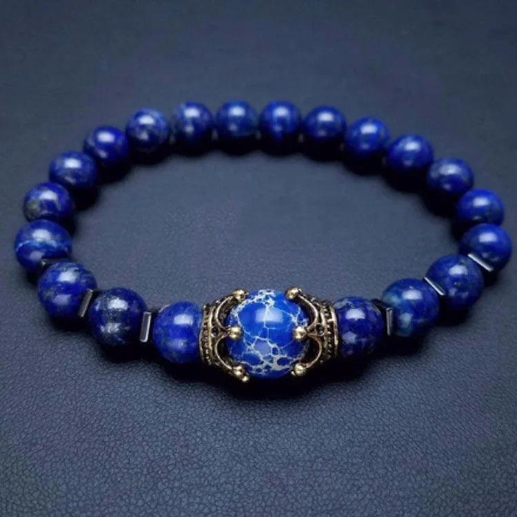 Natural Gemstone 8MM Bangles Healing Stone Beads Bracelet Sets for Jewelry Making Women Men