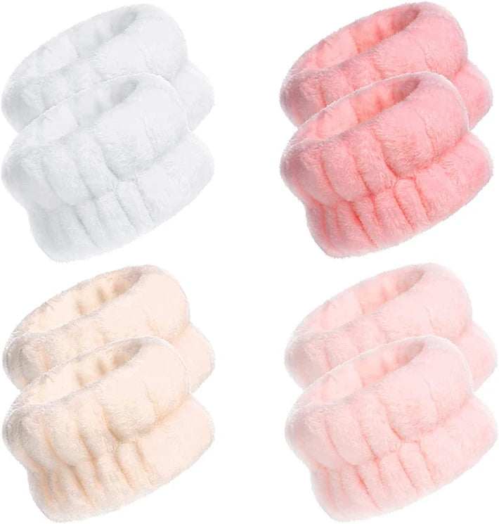 Makeup Facial Face Wash Headband Head Wrap Bands Spa Headband and Wrist Washband Set for Women Girls Washing Face