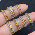 Classic Oval Cut 925 Sterling Silver Natural Citrine with Cubic Zirconia Wedding Women's Jewelry Display Wholesale