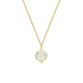 Trendy Simple Round Shape Big Mother of Baroque Freshwater Pearl 18k Gold Stainless Titanium Steel Pendant Necklace Jewelry