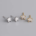 Simple Daily Wear 925 Sterling Silver Zirconia Delicate Mini Star Stud Earrings for Women Fine Jewelry Gift