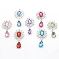 10Pcs New Flatback Brooch Pendant 25*45mm Beautiful Alloy Crystal Diy Jewelry Accessories Craft Production