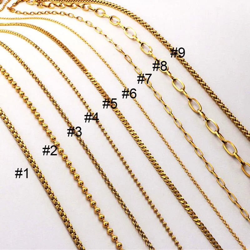 Nickel Free Wheat Chain Stainless Steel Paperclip Link Chains Bead Link Necklace Different Design Long Cuban Chain Necklace