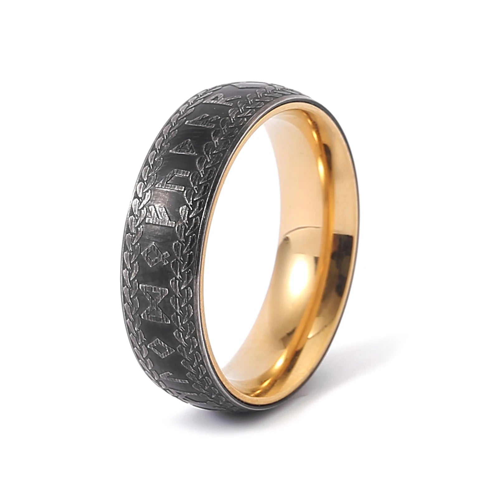 Wholesale Waterproof Runes Amulet Rings Luxury Viking Runes Amulet Rings Rust-free Stainless Steel Rings for Men