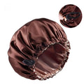 Women Reusable Double Layer Waterproof Large Shower Cap Night Satin Sleeping Bonnet Hat