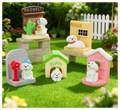 3D Custom Cute Small Resin Hand-painted Animal Dog House Figurine Collection Model Toys OEM Artist Design Cartoon Miniature Set