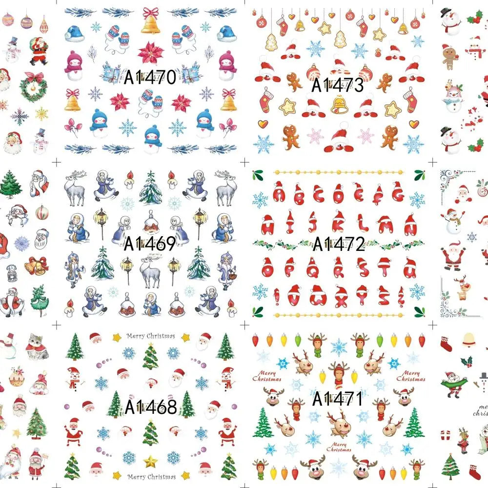 BIN Water Decals Nail Art Sticker Christmas Decoration