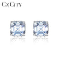 2026 CZCITY Diamond Engagement Asscher Women's Luxury Fashion Trend Earing Jewelry Square Moissanite Earring