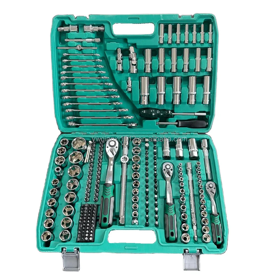 216pcs CR-V Mechanic Tool Set Multifunctional 72 Teeth Wrench Kit High Torque Portable Car Motorcycle Maintenance OEM Boxed