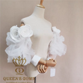 Queens Gown Delicate Bubble Wedding Belts Long Sleeves Detachable Top Accessories for Bridal Dresses