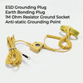 European Standard Anti-Static ESD Earthing Plug L-Type Grounding Socket with 3X10mm Yellow Button
