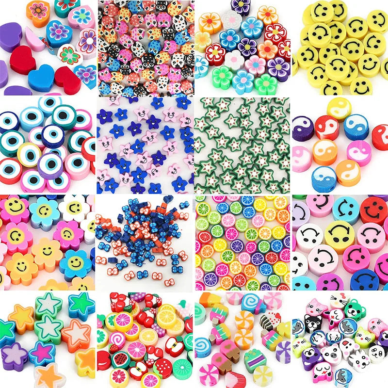 Clay Heishi Beads for Bracelets  Clay Flower Beads for Jewelry Making