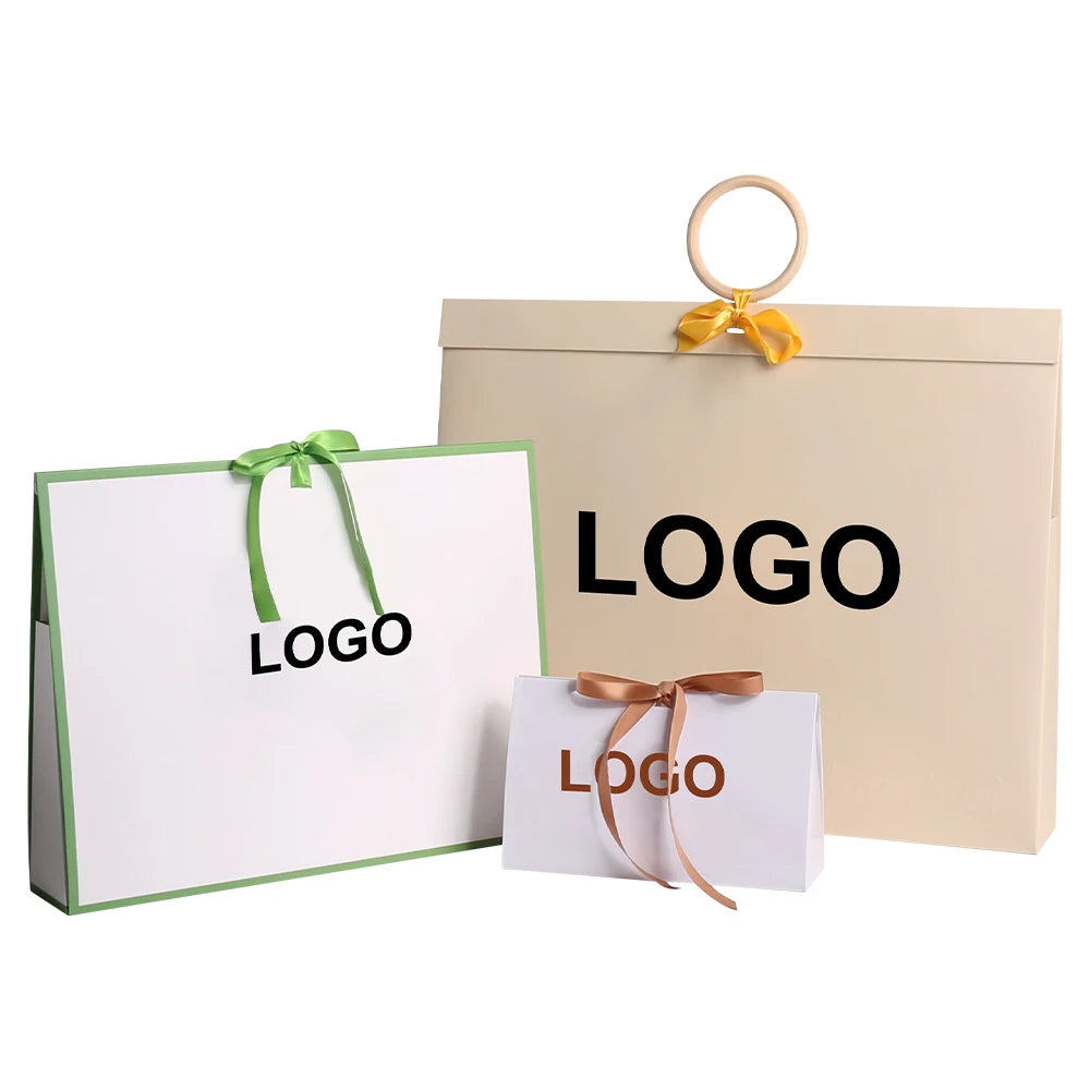 Thick Yellow Luxury Recyclable Paper Bag Thank You Earring Packaging Mini Customizable Size