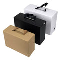 Corrugated Cardboard Rigid Packaging Box for Clothing Underwear Shoes with UV Coating Embossing and Ribbon Handle